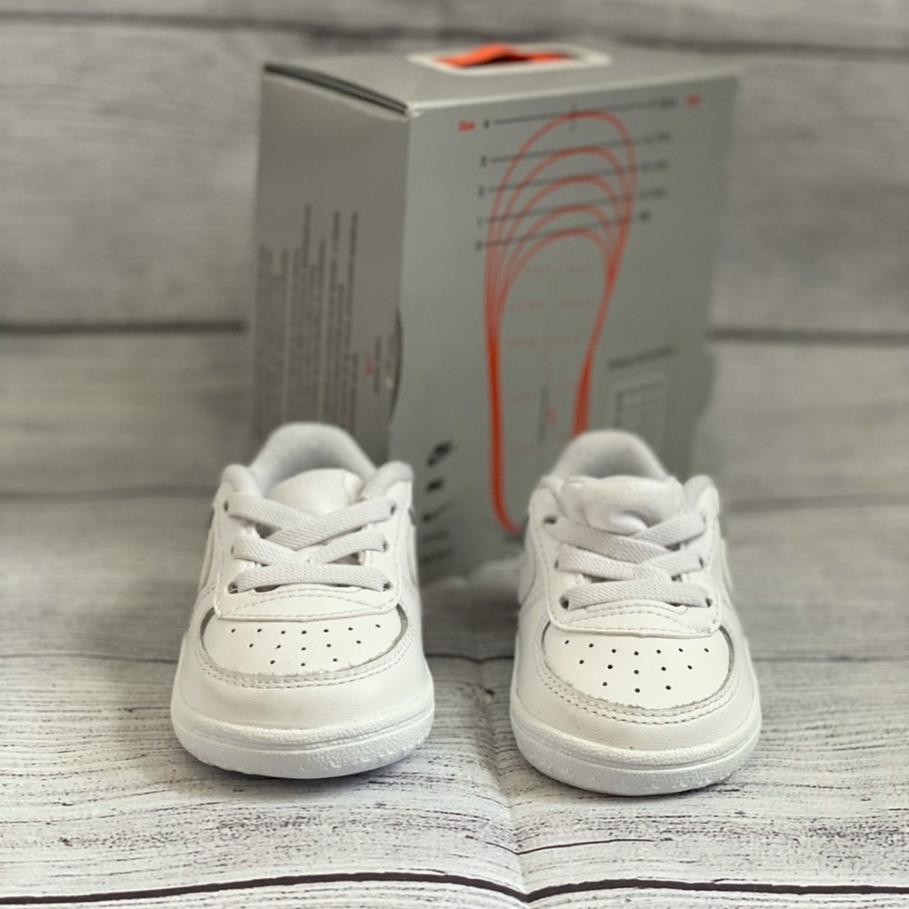 Nike Force 1 crib in all white size 3C.